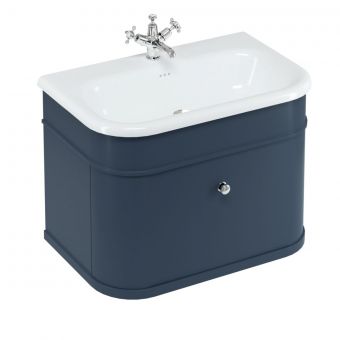 Burlington Chalfont 750mm Unit with Drawer and Roll-Top Basin in Blue - CH75B