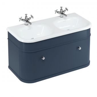 Burlington Chalfont 1000mm Basin with Drawer Unit in Blue and Chrome Handles - CH100B