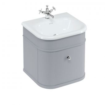 Burlington Chalfont 550mm Unit with Drawer and Roll-Top Basin in Classic Grey - CH55G