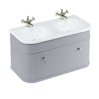 Burlington Chalfont 1000mm Basin with Drawer Unit in Classic Grey and Nickel Handles - CH100G