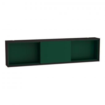 VitrA Voyage Horizontal Shelf Unit with Sliding Door in Flamed Grey & Forest Green