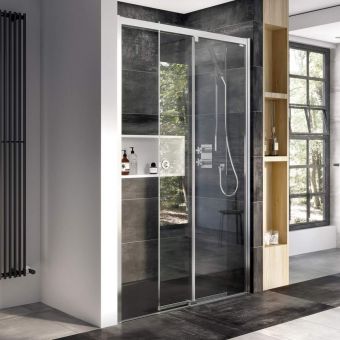 Roman Decem Sliding Door Shower Enclosure for Recess - 1700mm