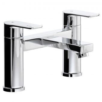 Abode Flux Deck Mounted Bath Filler with Optional Extension Legs in Chrome