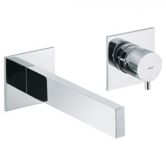 Abode Cyclo Wall Mounted 2 Hole Bath Mixer in Chrome - AB4169