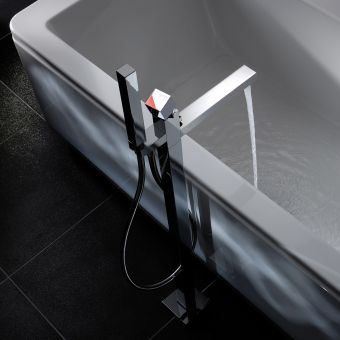 Abode Zeal Floor Standing Bath Filler with Shower Handset in Chrome