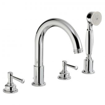 Abode Gallant Deck Mounted 4 Hole Bath Shower Mixer with Shower Handset in Chrome