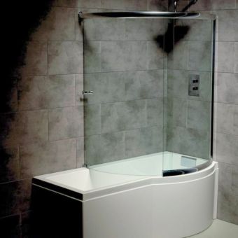 Wrap-Around Shower Screen for Carron Celsius P Shaped Shower Bath