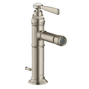 Axor Montreux Bidet Mixer with Lever Handle and Pop-Up Waste - Brushed Nickel