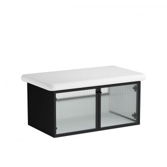 VitrA Liquid Wall-Hung Unit with Fluted Glass Doors