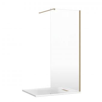 Crosswater Gallery 8 Recess Shower Enclosure with Wall Support in Brushed Brass