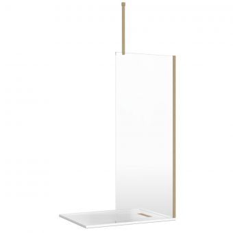 Crosswater Gallery 8 Recess Shower Enclosure with Ceiling Support in Brushed Brass