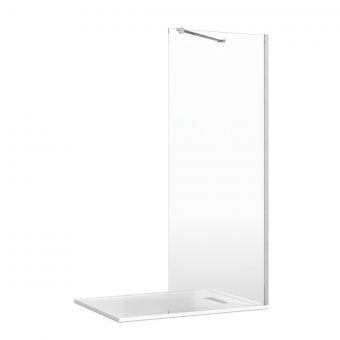 Crosswater Gallery 8 Recess Shower Enclosure with Angled Support in Brushed Stainless Steel