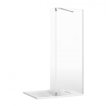 Crosswater Gallery 8 Recess Shower Enclosure with Hinged Deflector and Angled Support in Polished Stainless Steel