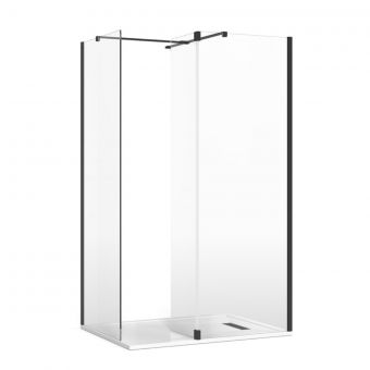 Crosswater Gallery 8 Corner Shower Enclosure with Fixed Deflector and T-Support in Matt Black
