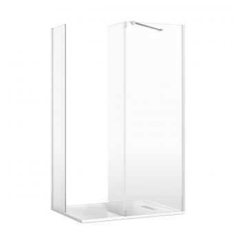 Crosswater Gallery 8 Corner Shower Enclosure with Fixed Deflector and Angled Support in Polished Stainless Steel