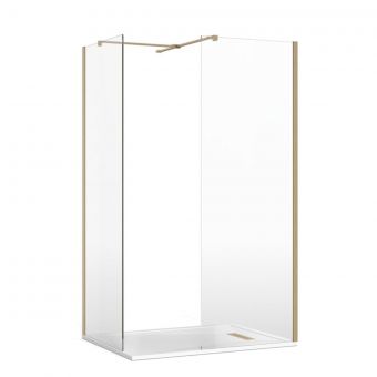 Crosswater Gallery 8 Corner Shower Enclosure with T-Support in Brushed Brass