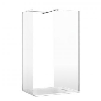Crosswater Gallery 8 Corner Shower Enclosure with T-Support in Brushed Stainless Steel