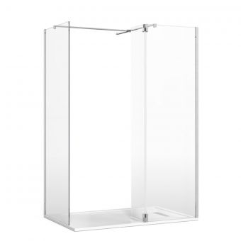 Crosswater Gallery 8 Corner Shower Enclosure with Hinged Deflector and T-Support in Brushed Stainless Steel
