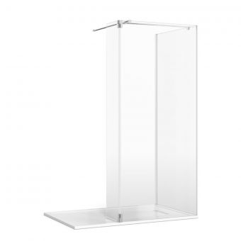 Crosswater Gallery 8 Glass Corner Shower Enclosure with Hinged Deflector and T-Support in Polished Stainless Steel