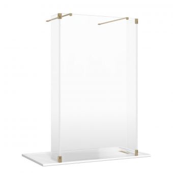 Crosswater Gallery 8 Walk Through Shower Enclosure with Hinged Deflectors in Brushed Brass