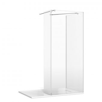 Crosswater Gallery 8 Glass Corner Shower Enclosure with Fixed Deflector and Wall/Angled Support in Polished Stainless Steel