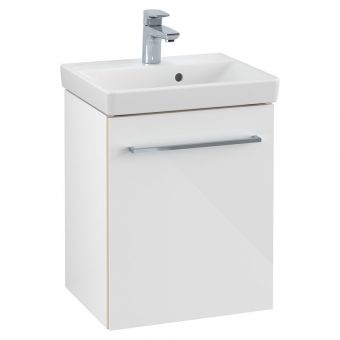 Villeroy and Boch Avento Wall Hung Vanity Unit 430mm - Crystal White with Right Hand Hinge