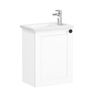 VitrA Root Classic Compact Washbasin Unit with Left-Hand Hinges in Matt White (45cm)