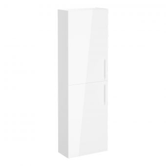VitrA Root Flat Compact Tall Unit with Left-Hand Door Hinge in High Gloss White (50cm)