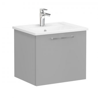 VitrA Root Flat Washbasin Unit with Drawer in Matt Rock Grey (60cm)
