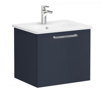 VitrA Root Flat Washbasin Unit with Drawer in Matt Dark Blue (60cm)