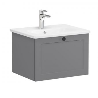 VitrA Root Classic Washbasin Unit with Drawer in Matt Grey (60cm)