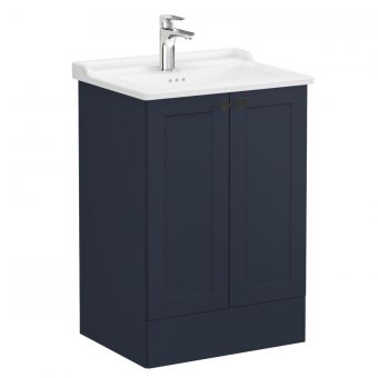 VitrA Root Classic Floor-Standing Washbasin Unit with Doors in Matt Dark Blue (60cm)