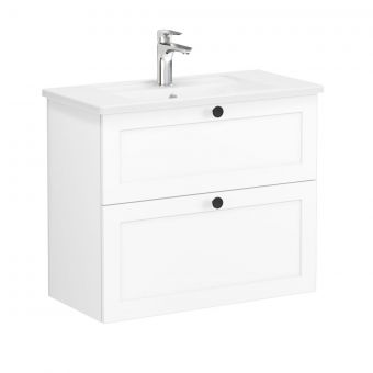 VitrA Root Classic Compact Washbasin Unit With 2 Drawers in Matt White (80cm)