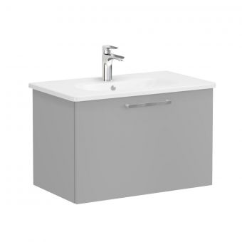 VitrA Root Flat Washbasin Unit With Drawer in Matt Rock Grey (80cm)