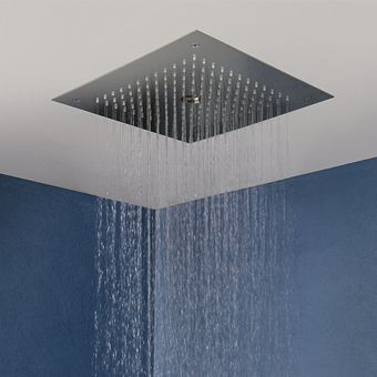 Crosswater MPRO Stream Recessed Shower Head in Brushed Stainless Steel - PRO380V