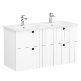 VitrA Root Groove Washbasin Unit with 4 Drawers in Matt White (120cm)
