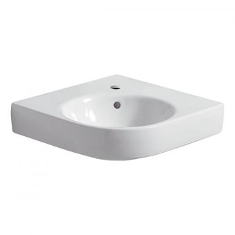 Geberit Selnova Compact 70cm Round Corner Washbasin in White - 501508007