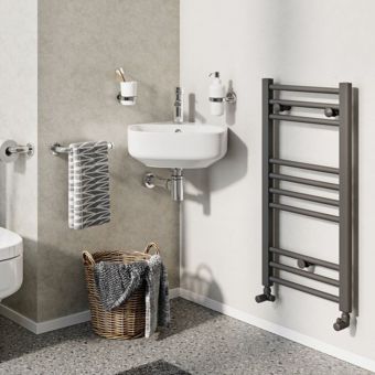 Crosswater Kai Straight 800 x 500 Towel Warmer in Anthracite - KL50X80A