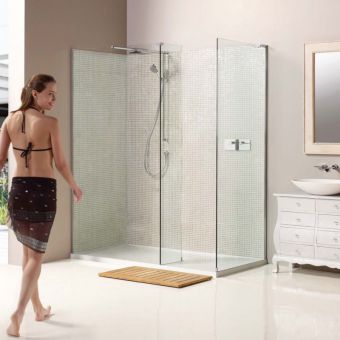 Matki Boutique 800mm Shower Side Panel with Glass Guard