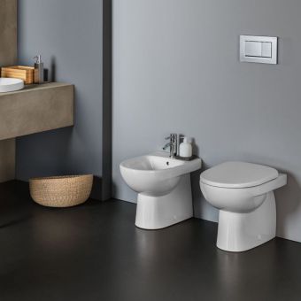 Geberit Selnova Rimless Back to Wall Pan with Horizontal Outlet in White - 500393017