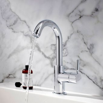 Crosswater Design Side Lever Monobloc Basin Mixer with Click Waste
