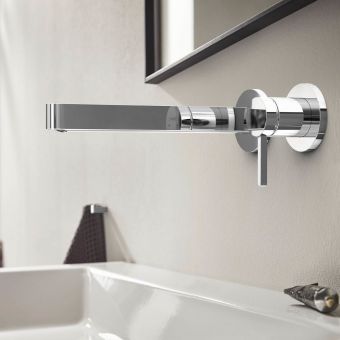 Hansgrohe Finoris Wall Mounted Single Lever Basin Mixer with 228mm Spout in Chrome - 76050000