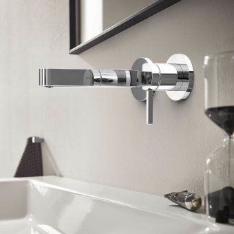 Hansgrohe Finoris Wall Mounted Single Lever Basin Mixer with 168mm Spout in Chrome - 76051000