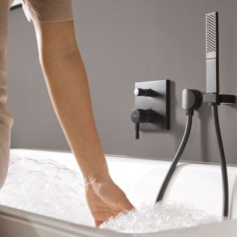 Hansgrohe Finoris Concealed Single Lever Bath Shower Mixer in Matt Black - 76415670