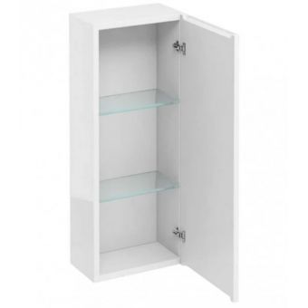 Britton Single Door Mirrored Bathroom Cabinet - 750mm x 300mm - White