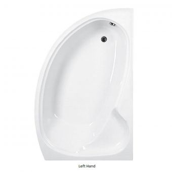Carron Swan Offset Corner Bath - Left Hand - Standard 5mm Thickness
