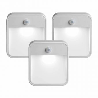 Unique Wireless Battery Powered Motion Sensing LED Nightlight - Pack of 3