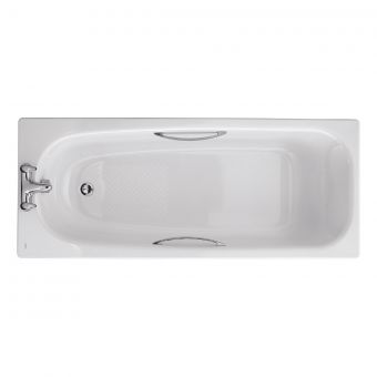 Twyford Shallow 1500 x 700mm Steel Bath with Slip Resistance and Grips - SB1372WH