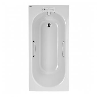 Twyford Opal 1500 x 700mm 2 Tap Hole Single Ended Bath with Chrome Grips - OL8422WH