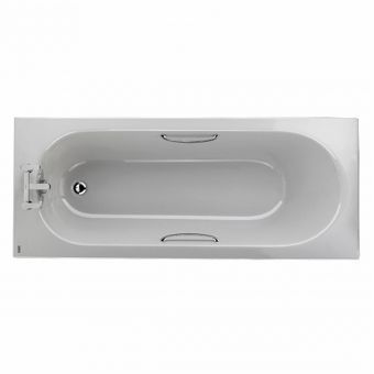 Twyford Opal Low Capacity 1700 x 700mm 2 Tap Hole Single Ended Bath with Chrome Grips - OL8322WH